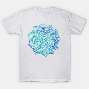 Watercolor Medallion in Ocean Colors T-Shirt